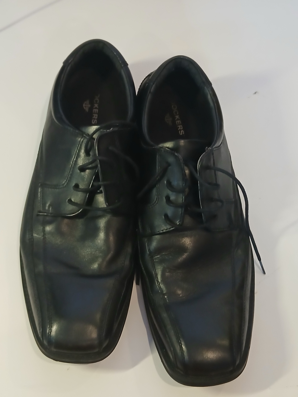 DOCKERS Mens Black Leather Lace-Up Dress Shoes 13M